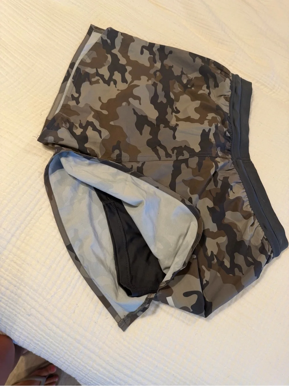 Men's Camo Swim Trunks in Black & Brown - ON